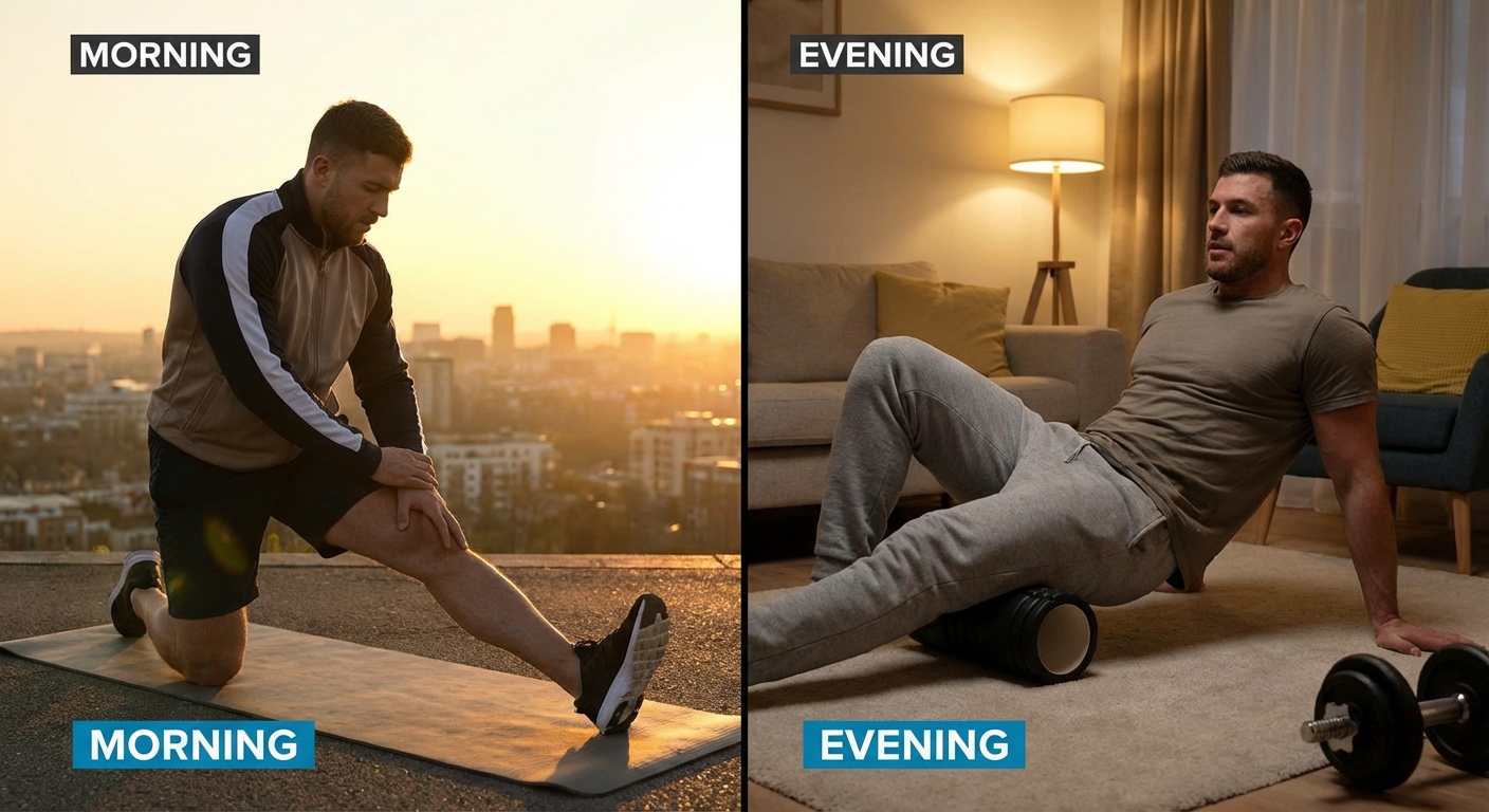 Morning Mobility, Evening Recovery: A Practical Yoga Flexibility System for Busy Lifters